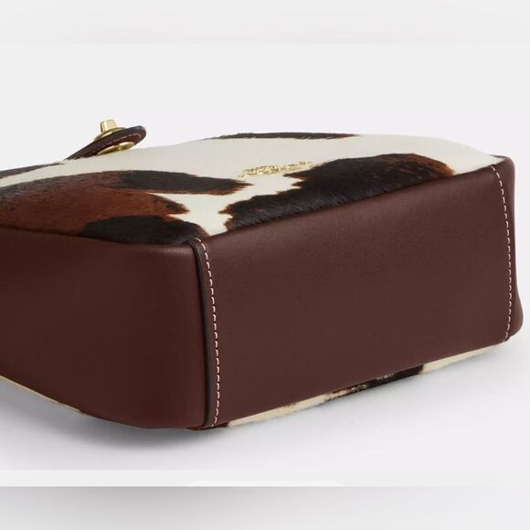 Authentic Coach Hadley Mini Crossbody Bag With Cow Print And Tassel Purse - Picture 13 of 16